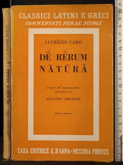De Rerum Natura - Tito Lucrezio Caro - copertina
