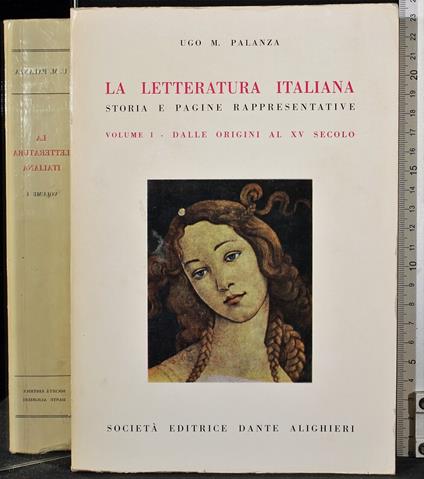 La letteratura italiana. Vol I - Ugo M. Palanza - copertina