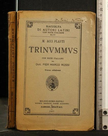 Trinummus - T. Maccio Plauto - copertina