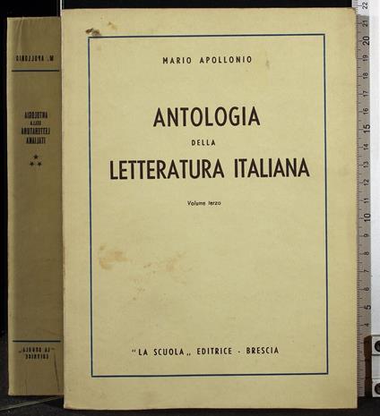 Anntologia della letteratura italiana. Vol 3 - Mario Apollonio - copertina