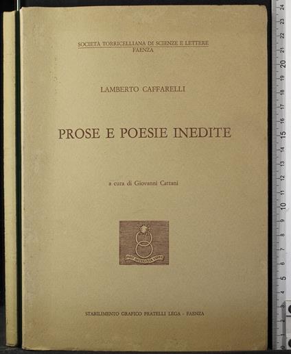Prose e poesie inedite - Lamberto Caffarelli - copertina