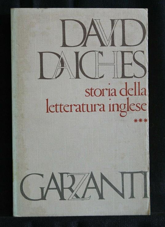 Storia Della Letteratura Inglese Volume Terzo - David Daiches - copertina