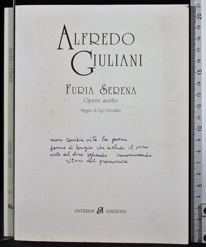 Furia Serena - Alfredo Giuliani - copertina