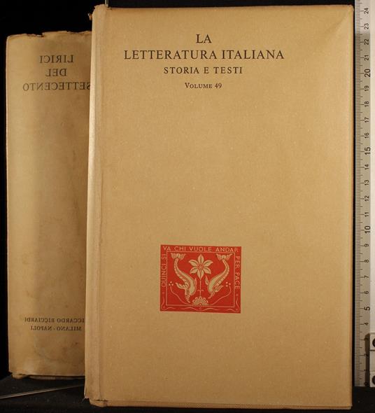 La letteratura italiana. Vol 49 - Bruno Maier - copertina