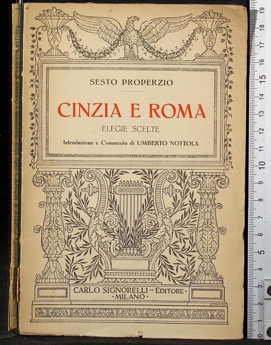 Cinzia e Roma. Elegie scelte - Sesto Properzio - copertina