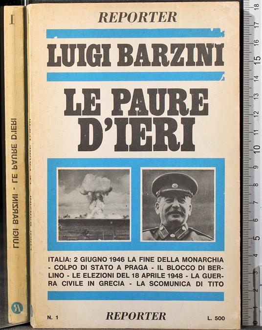 Le paure di ieri - Luigi Barzini - copertina