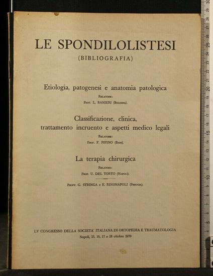 Le Spondilolistesi (Bibliografia) Etiologia, Patogenesi E - Luigi Ranieri - copertina