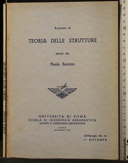 Richiami di Teoria Delle Strutture - Paolo Santini - copertina