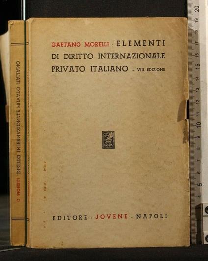 Elementi di Diritto Internazionale Privato Italiano - Morelli - copertina