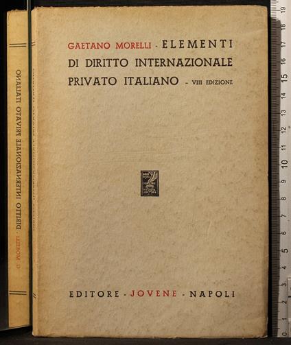 Elementi di diritto internazionale privato Italiano - Morelli - copertina