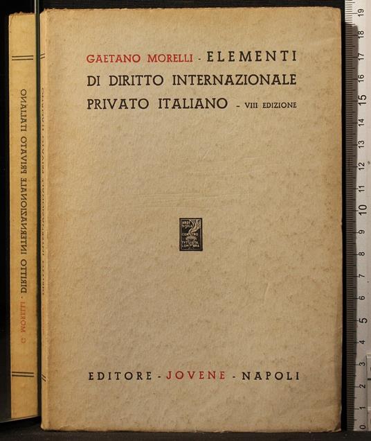 Elementi di diritto internazionale privato Italiano - Morelli - copertina