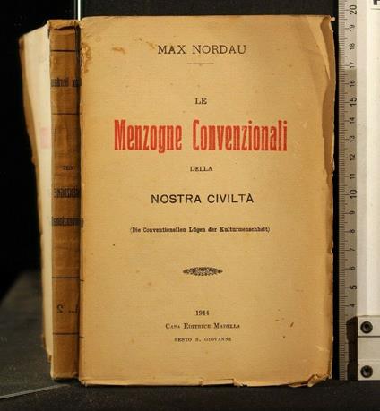 Le Menzogne Convenzionali Della Nostra Civiltà - Max Nordau - copertina