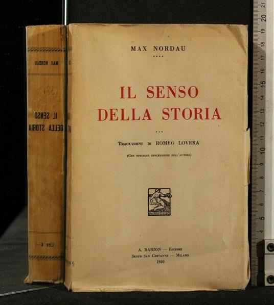 Il Senso Della Storia - Max Nordau - copertina