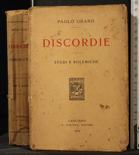 Discordie. Studi e polemiche - Paolo Orano - copertina