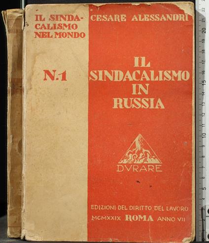 Il Sindacalismo in Russia. N 1 - Michelangelo Alessandri - copertina