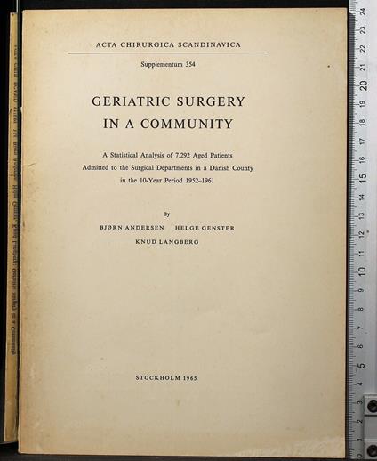 Geriatric surgery in a community - H. Christian Andersen - copertina