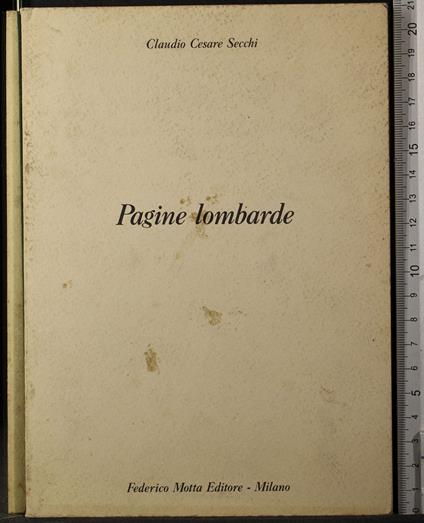 Pagine lombarde - Claudio C. Secchi - copertina