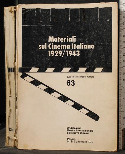 Materiali Sul Cinema Italiano 1929/19436 - Materiali Sul Cinema Italiano 1929/19436 di: Aprà - copertina