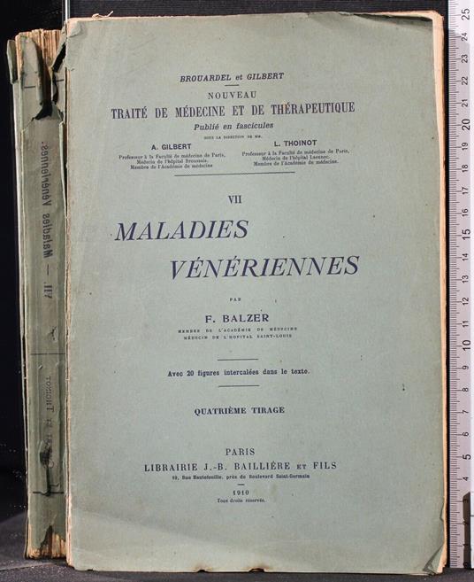 Maladies veneriennes. Vol VII - Maladies veneriennes. Vol VII di: Balzer - copertina