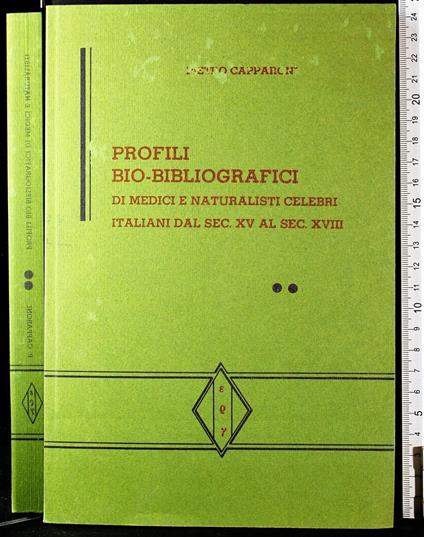 Profili bio-bibliografici di medici e. - Profili bio-bibliografici di medici e. di: Capparoni - copertina