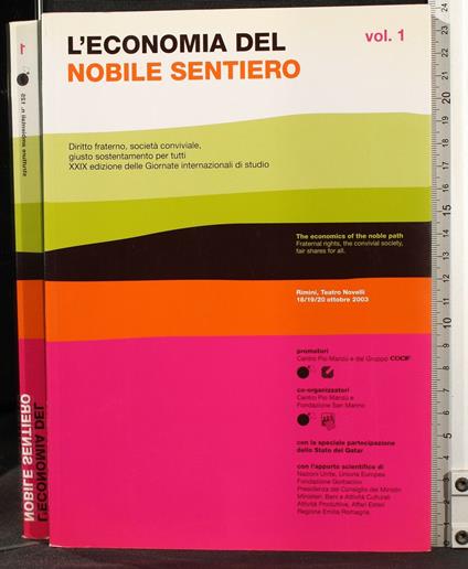 L' Economia Del Nobile Sentiero. Vol 1 - Economia Del Nobile Sentiero. Vol 1 di: Ciampi - copertina