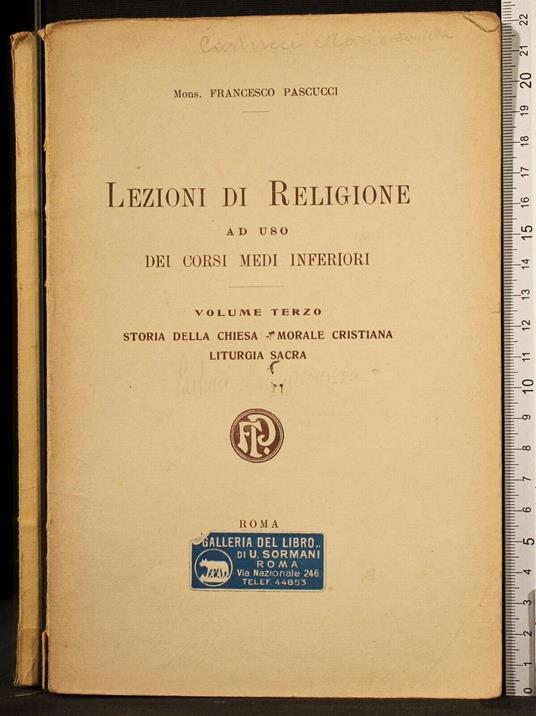 Lezioni di religione. Vol 3 - Lezioni di religione. Vol 3 di: Francesco Pascucci - copertina