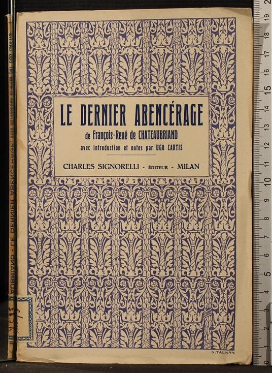 Le dernier abencerage - dernier abencerage di: Francois René de Chateaubriand - copertina