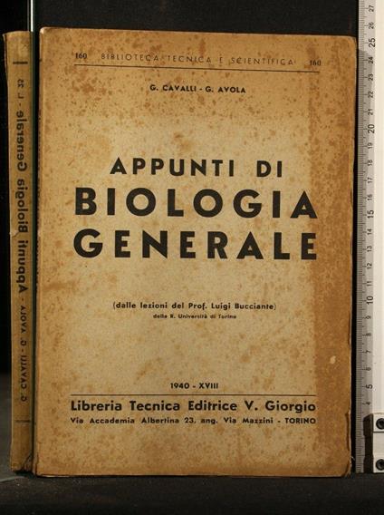 Appunti di Biologia Generale - Appunti di Biologia Generale di: G. Cavalli - copertina