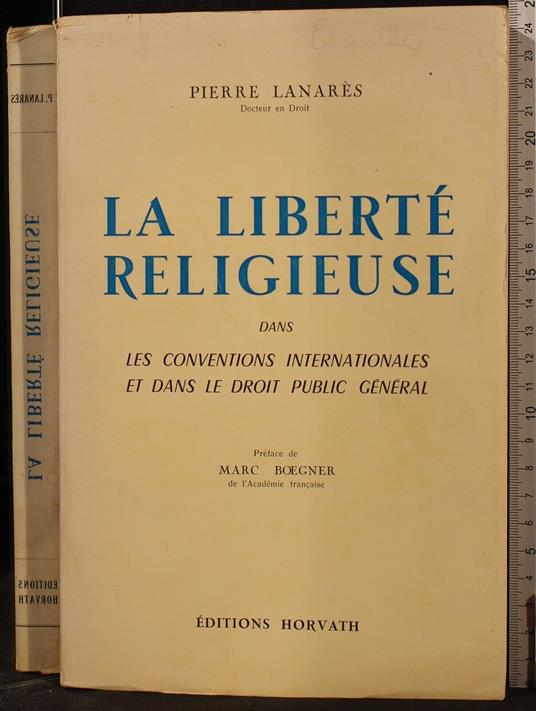 La liberté religieuse - liberté religieuse di: Pierre Lanares - copertina