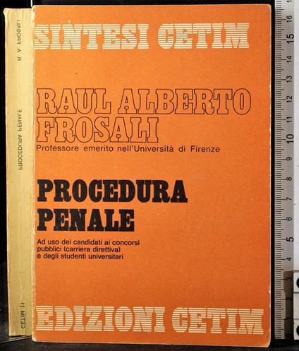 Proocedura penale - Proocedura penale di: Raul Alberto Frosali - copertina