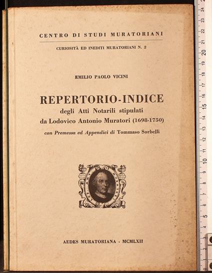 Repertorio-Indice atti notarili stipulati - Repertorio-Indice atti notarili stipulati di: Vicini - copertina