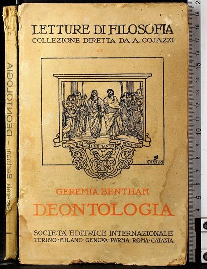 Deontologia - Geremia Bentham - copertina