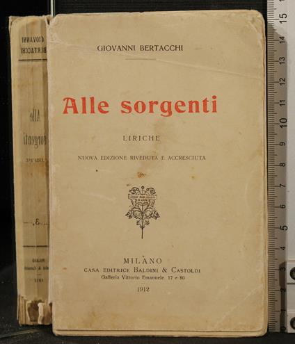 Alle Sorgenti. Liriche - Giovanni Bertacchi - copertina