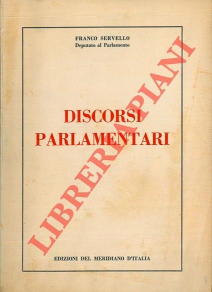 Discorsi parlamentari - Franco Servello - copertina