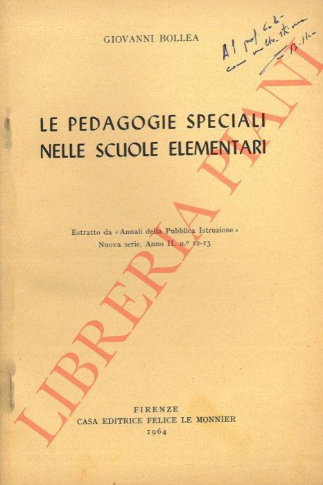 Le pedagogie speciali nelle scuole elementari - Giovanni Bollea - copertina