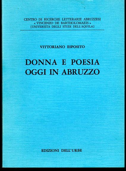 Donna e poesia oggi in Abruzzo - Vittoriano Esposito - copertina