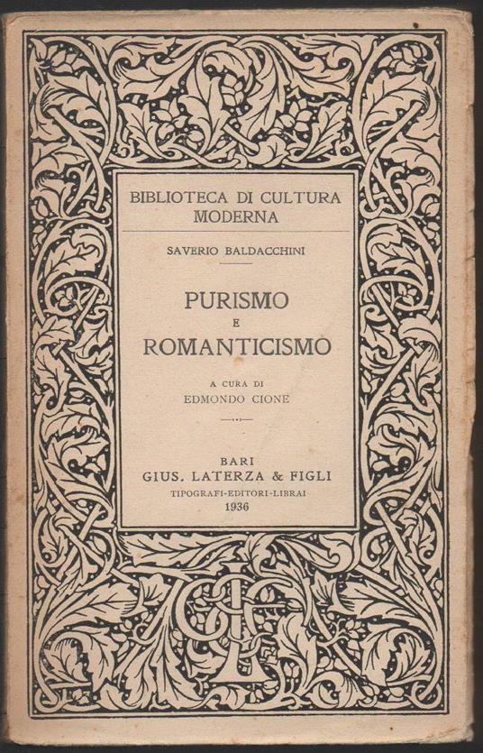 Purismo e Romanticismo  - copertina