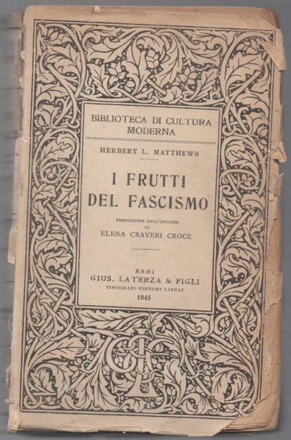 I Frutti Del Fascismo - copertina