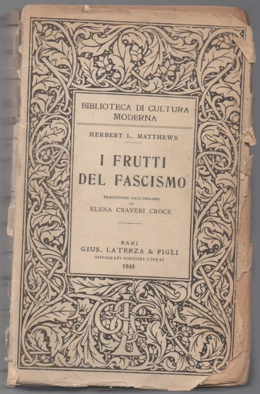 I Frutti Del Fascismo - copertina