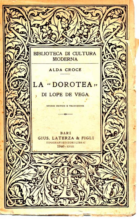 La Dorotea di Lope De Vega  - Alda Croce - copertina