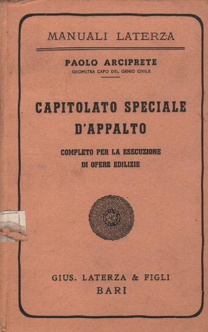 Capitolato Speciale D'appalto  - copertina