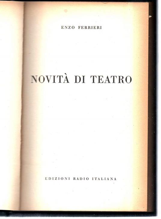 Novità di Teatro - Enzo Ferrieri - copertina