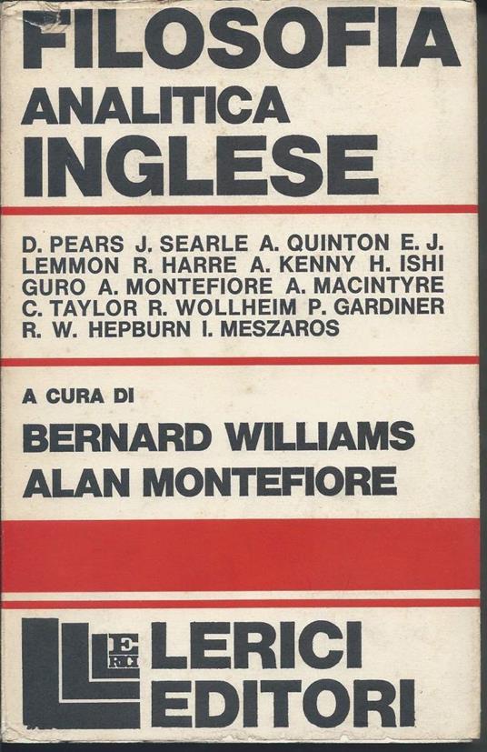 Filosofia Analitica Ignlese - Bernard Williams - copertina