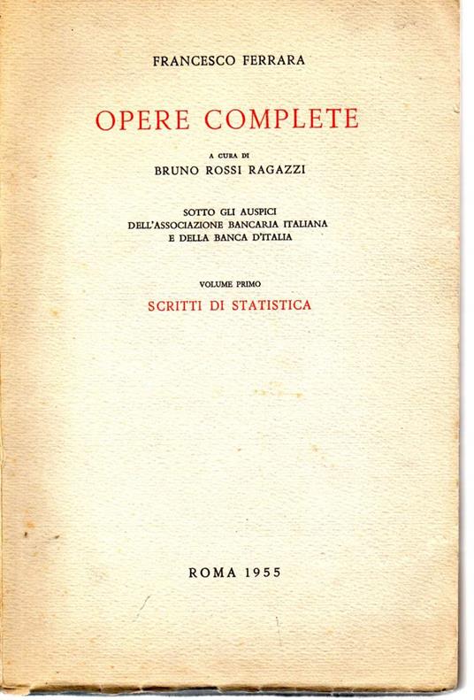 Opere Complete di Francesco Ferrara - Francesco Ferrara - copertina