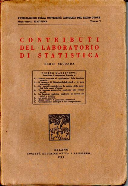 Contributi Del Laboratorio di Statistica - Serie Seconda - copertina