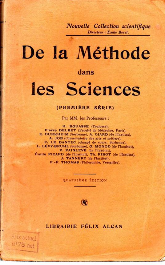 De La Methode Dans Les Sciences - copertina