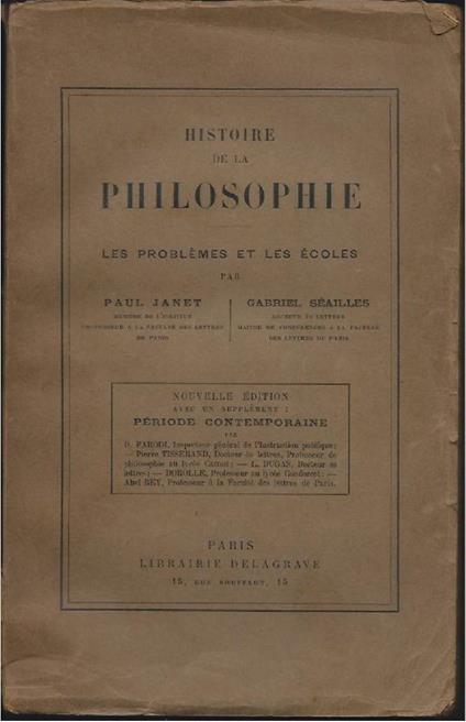 Histoire De La Philosophie - Les Problmes Et Les Žcoles - Paul Janet - copertina