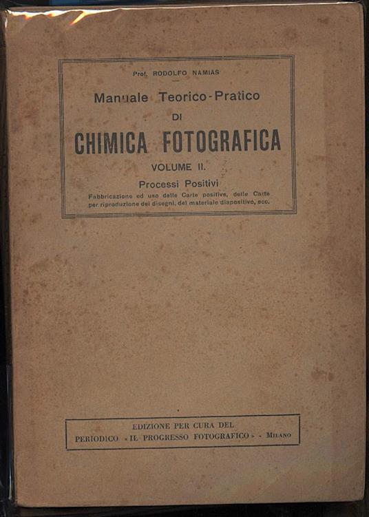 Chimica Fotografica 2 Voll - Rodolfo Namias - copertina