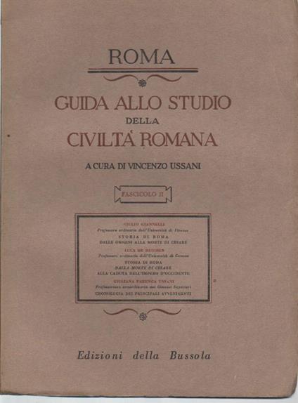 Guida Allo Studio Della Civiltà Romana-fascicolo Ii  - Vincenzo Ussani - copertina