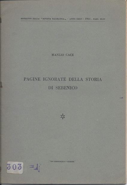 Pagine Ignorate Della Storia di Sebenico  - copertina